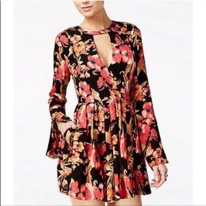 Free People Tegan floral long sleeve mini dress